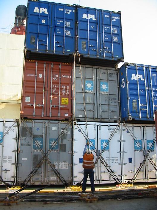 Container Lashing with Rods