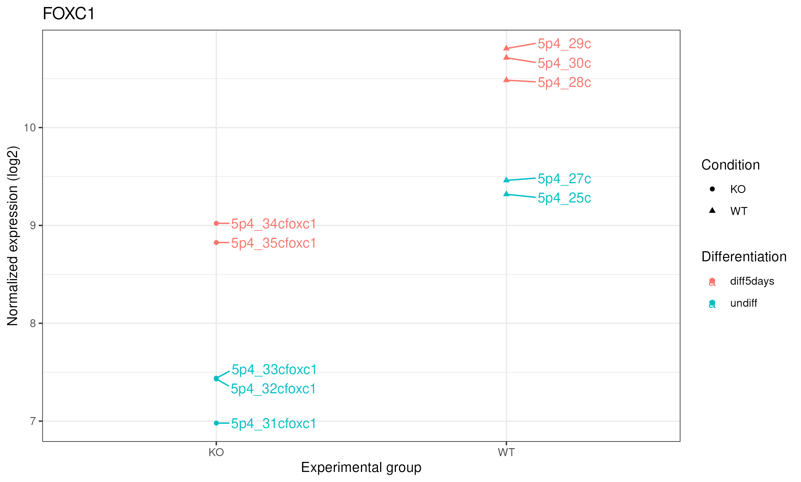 FOXC1 counts detailed